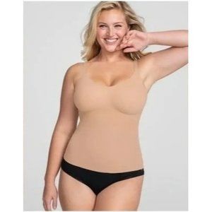 HoneyLove Womens Tan Lift Slimming Vneck Shapewear Cami Tank Top Plus Size 3X